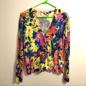 Ann Taylor LOFT Bright Floral Cardigan